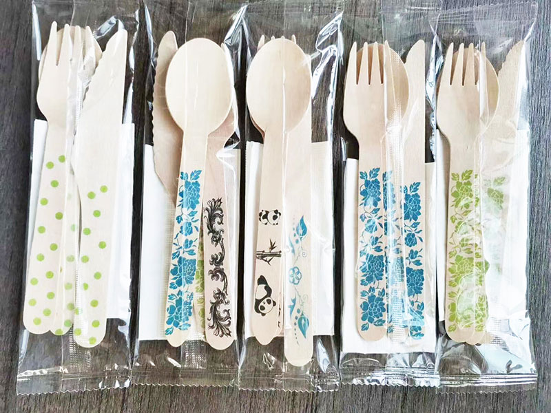 Wooden knife, fork and spoon