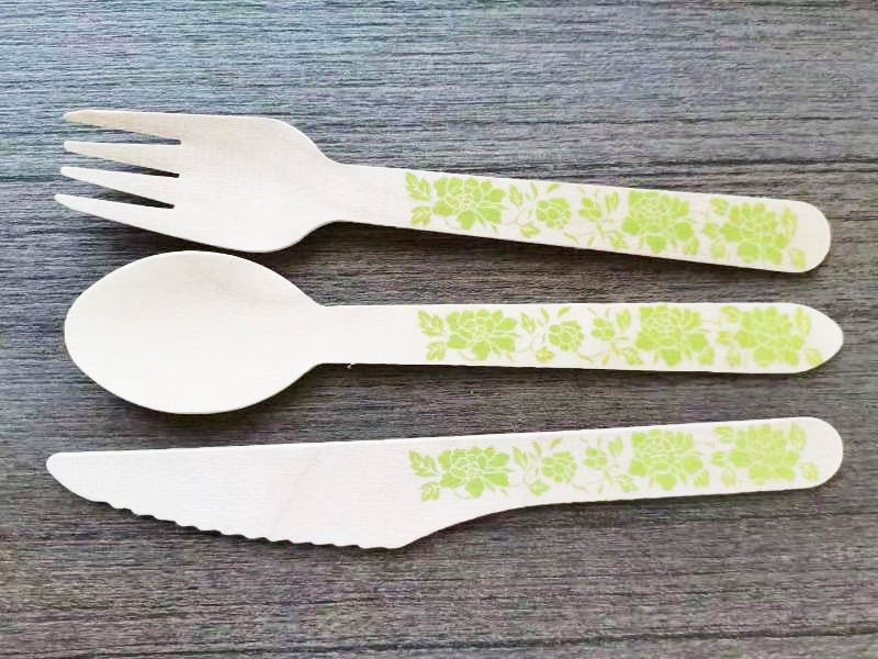 Wooden knife, fork and spoon